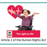 Easy Read Postcard for Article 2: The Right to Life