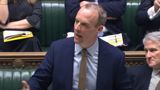 Photo of Justice Secretary Dominic Raab answering questions in the Houses of Parliament