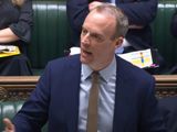 Photo of Justice Secretary Dominic Raab answering questions in the Houses of Parliament