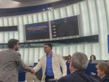 Photo of Rapporteur Kamal Jafarov shaking hands with man at Council of Europe