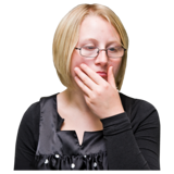 Photo of woman looking sad